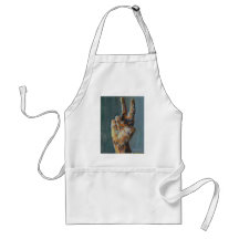 Peace symbol hand aprons