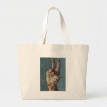 Peace symbol hand canvas bags