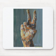 Peace symbol hand mouse pads