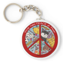 Peace Symbol-Humane Key Chains