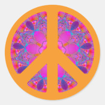 Peace Symbol psychedelic sticker
