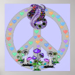 Peace Symbol Snake posters