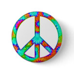 Peace Symbol Tie Dye buttons