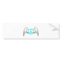 Peace Symbol with Wings bumper stickers