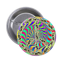 Peace thru ART eArth heART Button