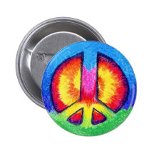 Peace Tie~Dye Buttons