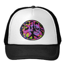Peace - Tie Dyed Background Mesh Hats