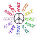 Peace Words Circle Round Sticker