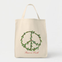 Peace Wreath Grocery Bag