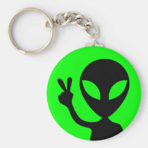 Peaceful Alien Key Chain