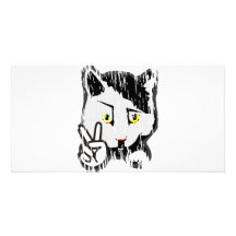 Peaceful Cat Personalized Photo Card
