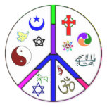 Peaceful Coexistence Round Stickers