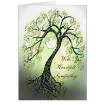 Peaceful Green Tree of Life Sympathy Card