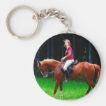 Peaceful horse in the forest key chains