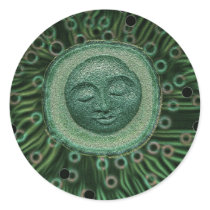 Peaceful Moon Round Stickers