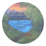 Peaceful Mountain Sunset stickers