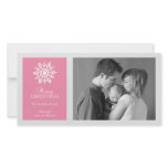 Peaceful Snowflake Christmas Photo Card Dark Pink photo cards