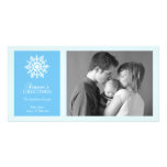 Peaceful Snowflake Christmas Photo Card (Sky Blue)