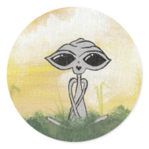 Peaceful Summer Alien Sticker