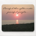 Peaceful Thoughts/Sunset on Beach mousepads