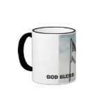 PEACEKEEPERS HOME, GOD BLESS AMERICA mugs