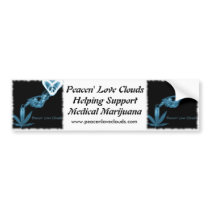 Peacen' Love Clouds Bumper Sticker