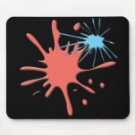 PEACH AND BLUE PAINT SPLATS mousepads