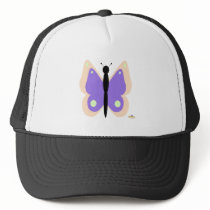 Peach And Purple Butterfly Trucker Hats
