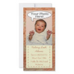 Peach Baby Blanket Photo Card Announcement