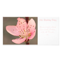 Peach Blossom -  Birthday Party Invitation Picture Card