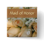 Peach Bride Wedding Pin - Customised - Customised buttons