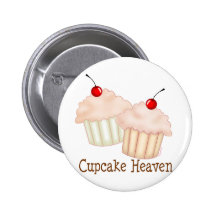 Peach Cupcakes Pinback Buttons