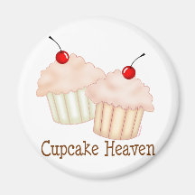 Peach Cupcakes Refrigerator Magnets