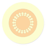 Peach Elegant Round Design. Art Deco Style Stickers