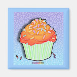 Peach Frosted CUPCAKE MAGNET