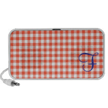 Peach Gingham iPod Speakers