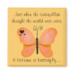 Peach Orange Butterfly Magnet