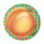 Peach Plaid Fridge Magnet