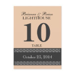 PEACH PUFF Wedding Table Number Card Reception