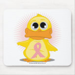 Peach Ribbon Duck Mouse Pads