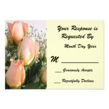 Peach Rose RSVP Card Custom Announcements