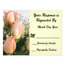 Peach Rose RSVP Card Custom Invite
