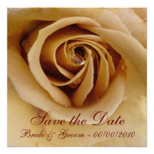 Peach Rose, Save the Date, Bride & Groom - 00/... Invite