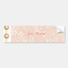 Peaches and Cream  Just Married Bumper Sticker