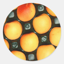 Peaches Round Sticker