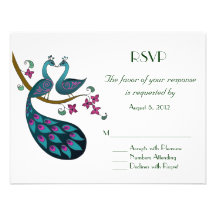 Peacock  -1 RSVP Custom Invitations