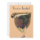 Peacock and Lady Custom Invites