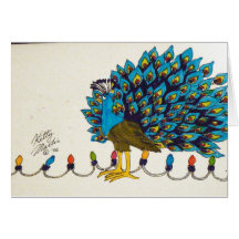 Peacock and Lights Card