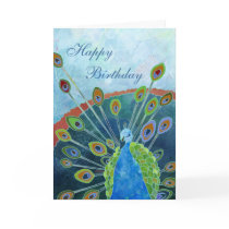 Peacock Birthday Card
