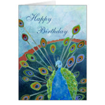 Peacock Birthday Card